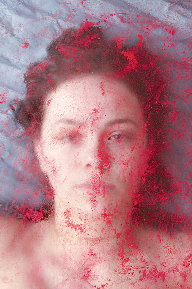 portret raam rood