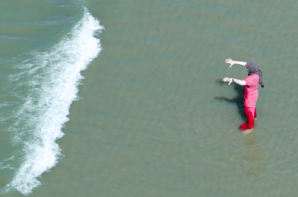 Vrouw op strand